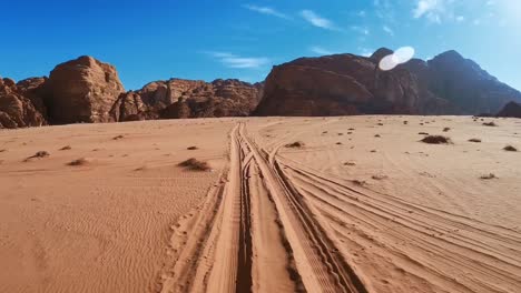 driving on the desert sand