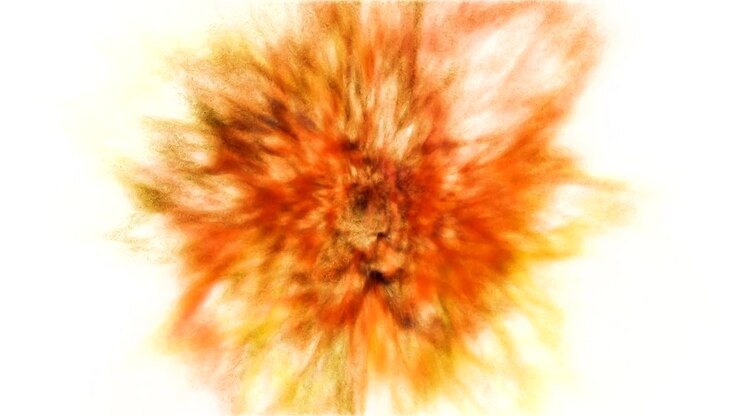 Explosion of yellow and golden powder and paint for Holi with alpha matte.