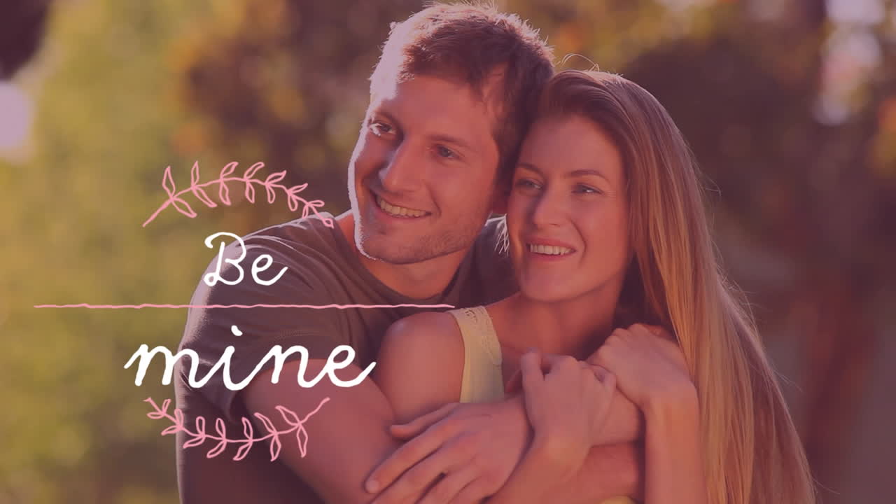 Animation of Be Mine with a couple in love in black background