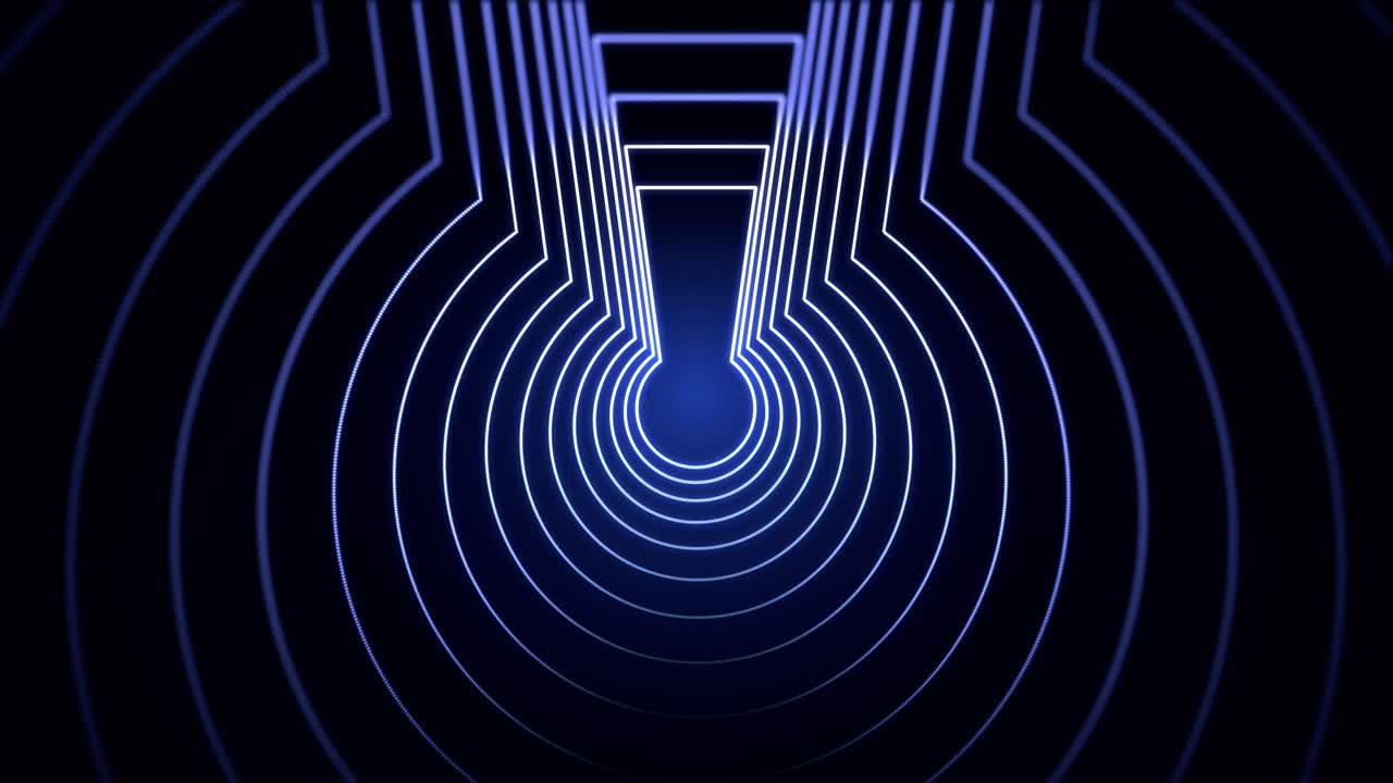 Abstract 3D Blue Geometric Tunnel Background