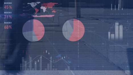 Animación-Del-Procesamiento-De-Datos-Financieros-Sobre-Diversas-Personas-Caminando-Por-La-Calle