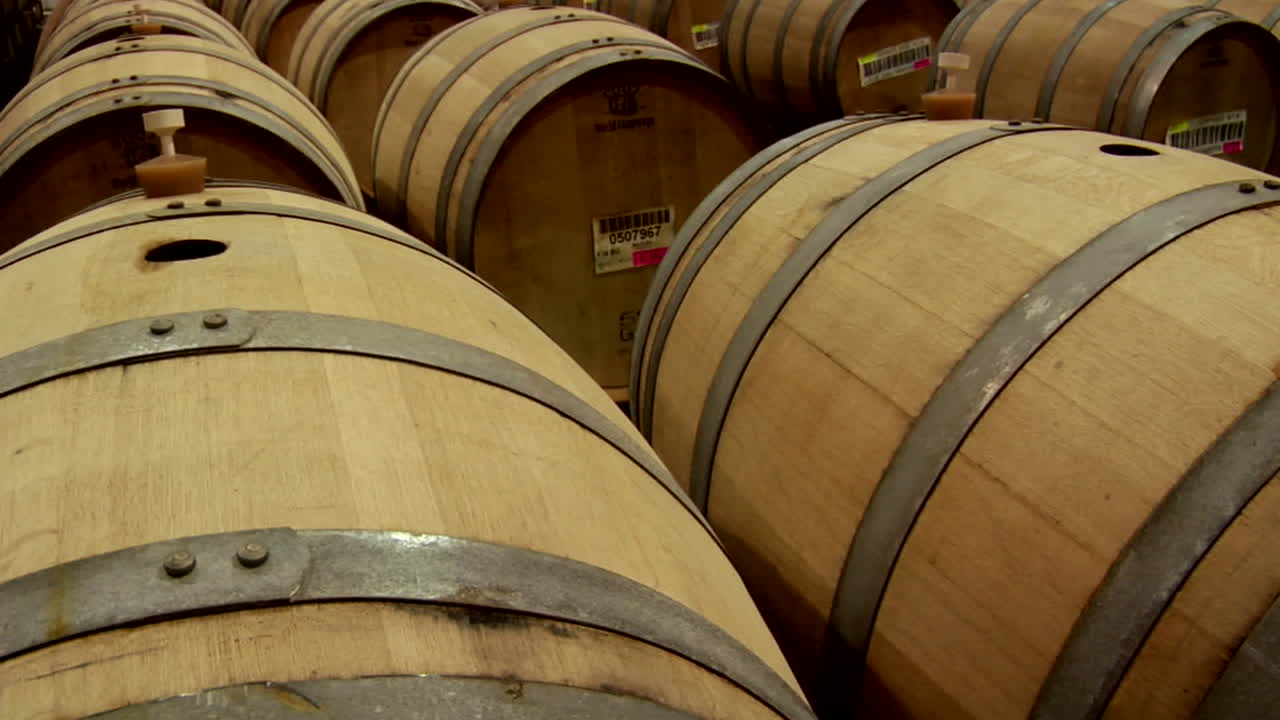 산타 바바라 카운티 와이너리 캘리포니아 1의 와인 배럴