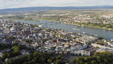 Sunny-weather-aerial-in-Mainz-Germany