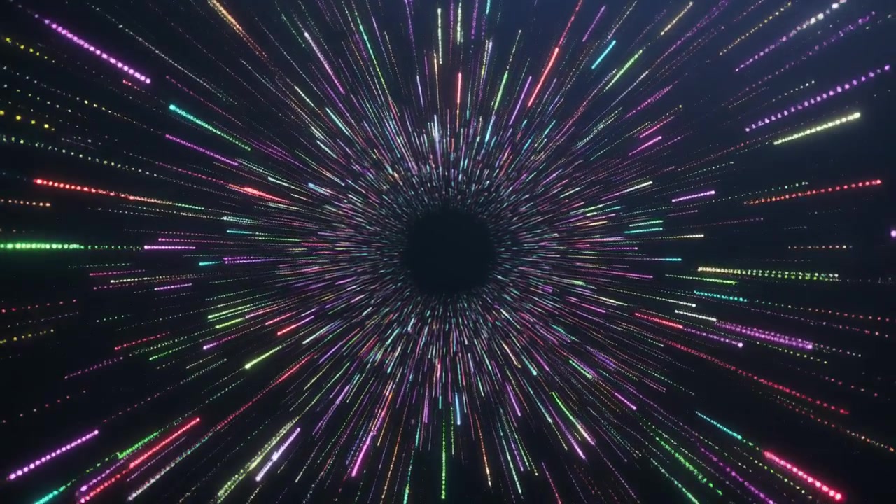 Sfondo Animato Astratto di Scie di Luce Colorate e Luminose che si Muovono nello Spazio