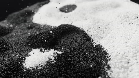 chinese ancient taiji yin-yang pattern with flowing particles, 3d rendering.