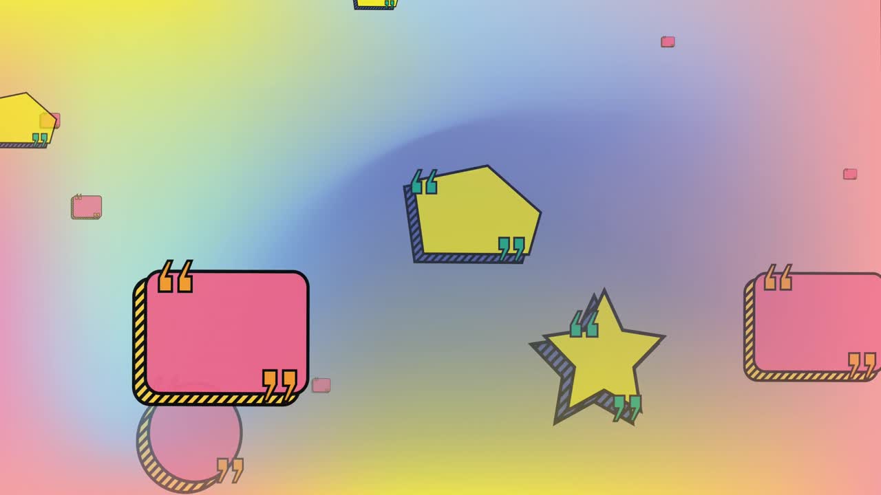 animación de formas coloridas en un fondo colorido.