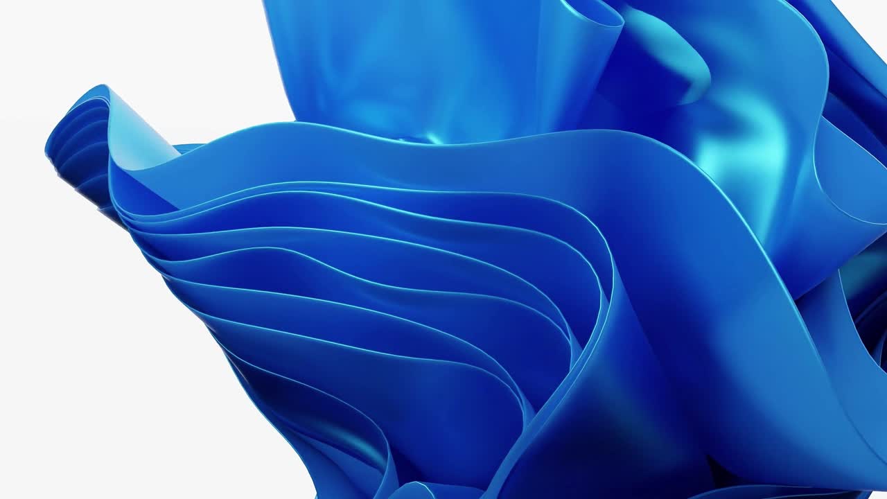 하 바탕에 우아한 파란 파도