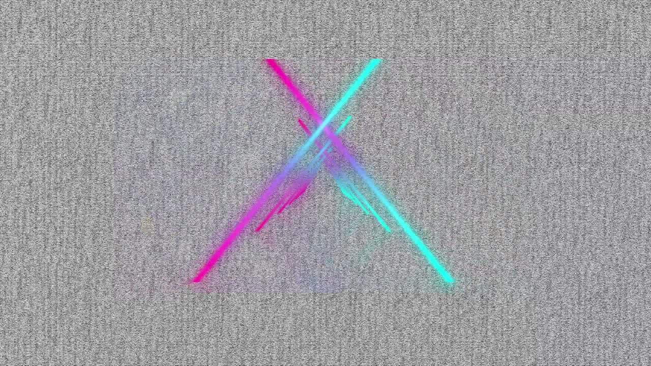 animación de triángulos de neón coloridos sobre un fondo gris