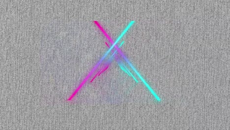 animation of colourful neon triangles on gray background