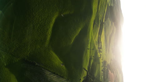 Aerial-circle-view-of-bucolic-green-hills-in-Dunsdale-area