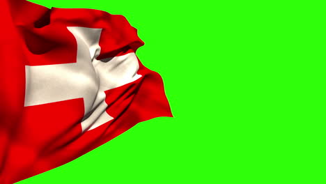 large swiss national flag blowing