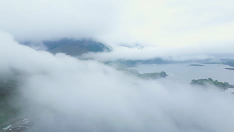 Coastal-scene-with-lots-of-clouds-in-Glen-Coe-region,-Scotland