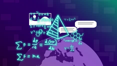 animación de todo el texto y el icono, procesamiento de datos en todo el mundo
