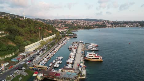 boats marina drone view