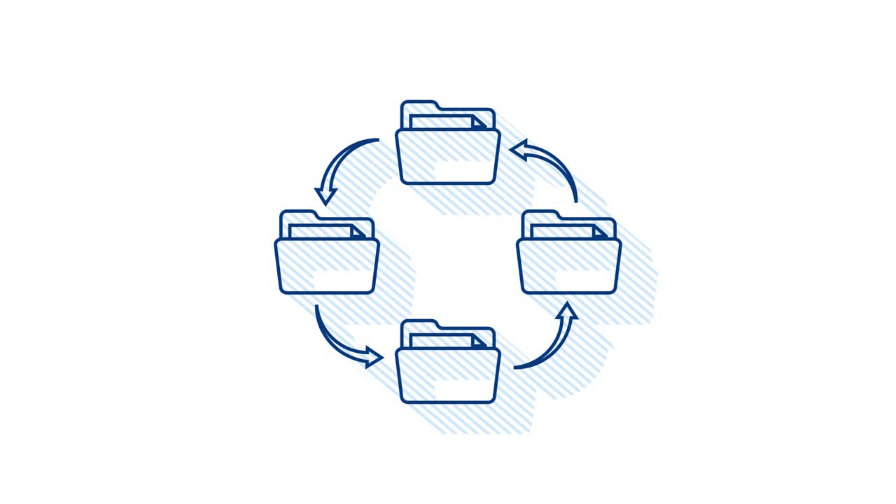 Shadow icon with file exchange. Cloud storage icon. Data storage. Motion Graphic