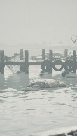 misty winter dock