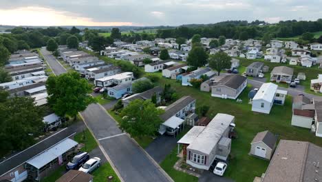 aerial of rural modular housing in america