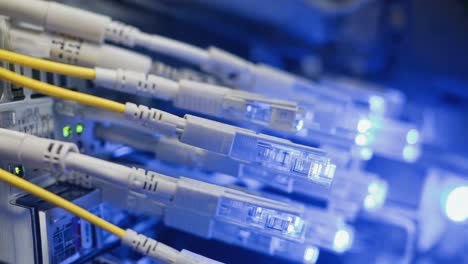 fiber optic cables in a data center