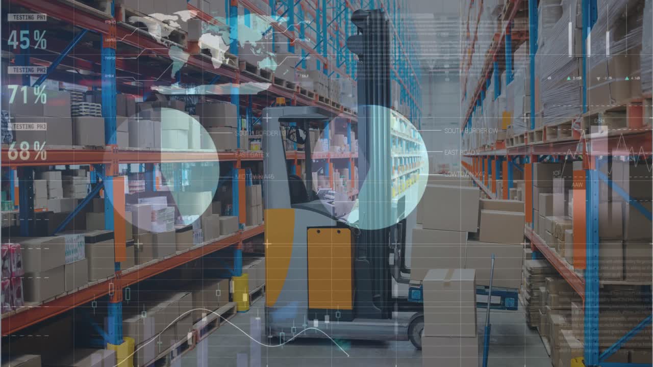 animación de gráficos financieros sobre el almacén