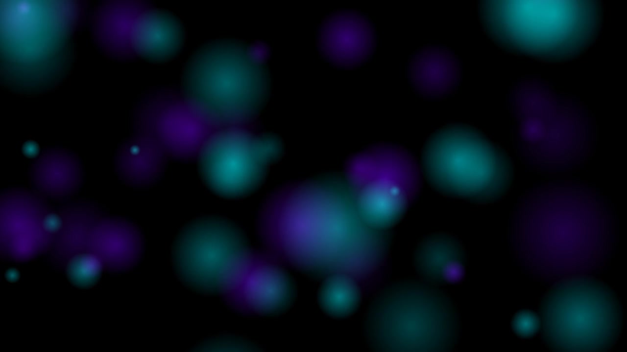 Abstract Motion Background with Floating Teal and Purple Bokeh Lights
