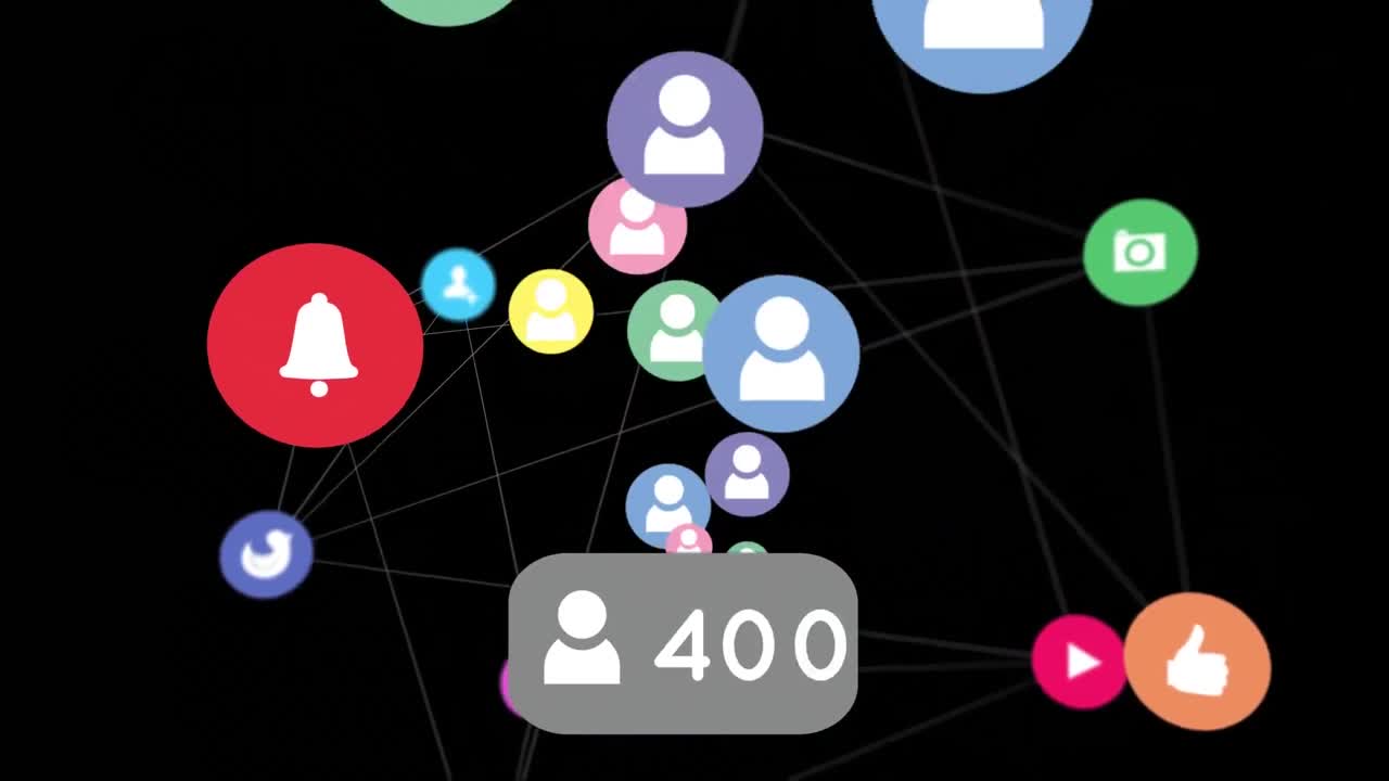 увеличение числа с значком профиля против значков сети соединений