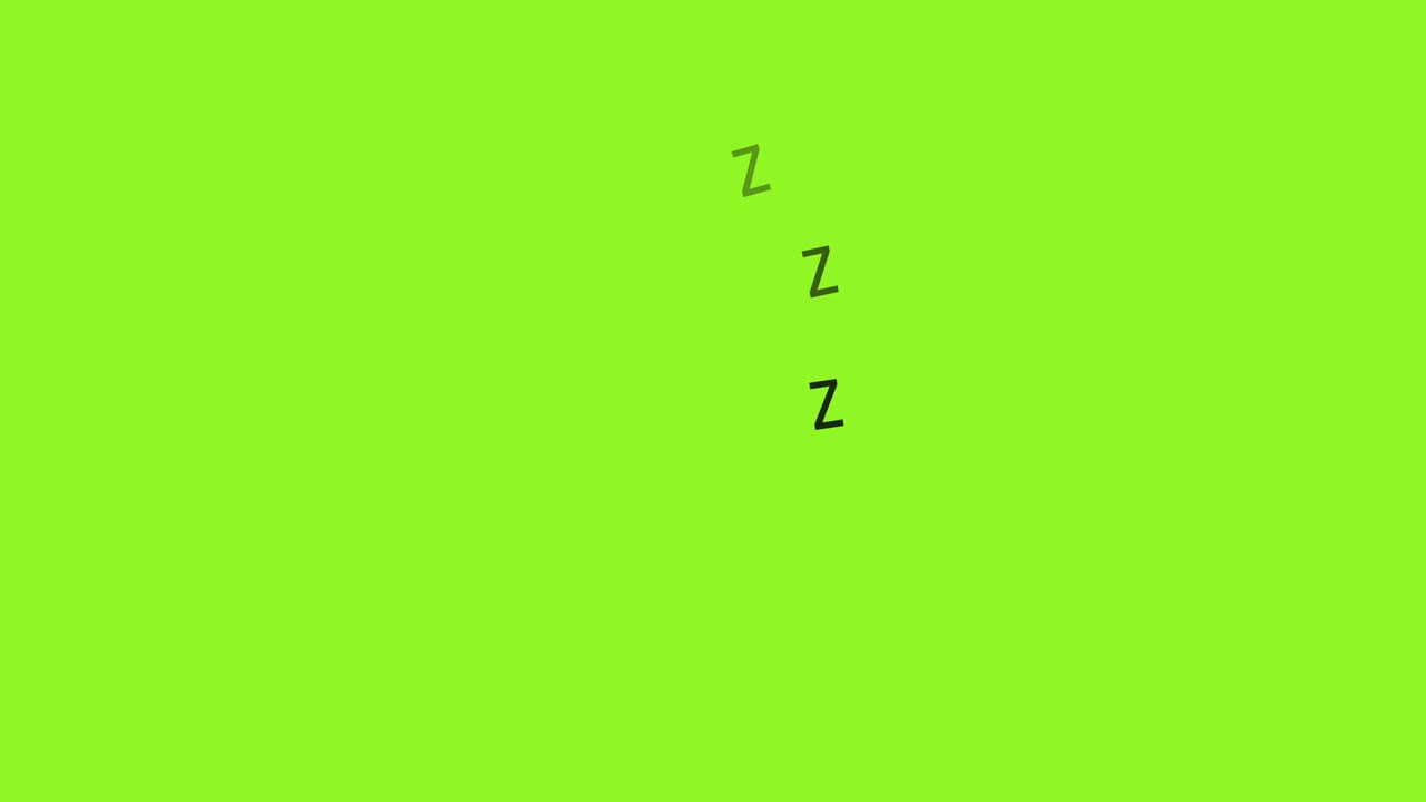 sleeping zzz on green screen background