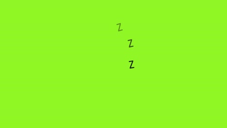 sleeping zzz on green screen background