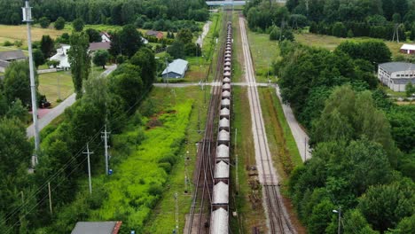 Railway-cargo-train-wagon-rides-on-railroad