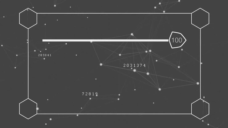 Progression bar with network connection lines
