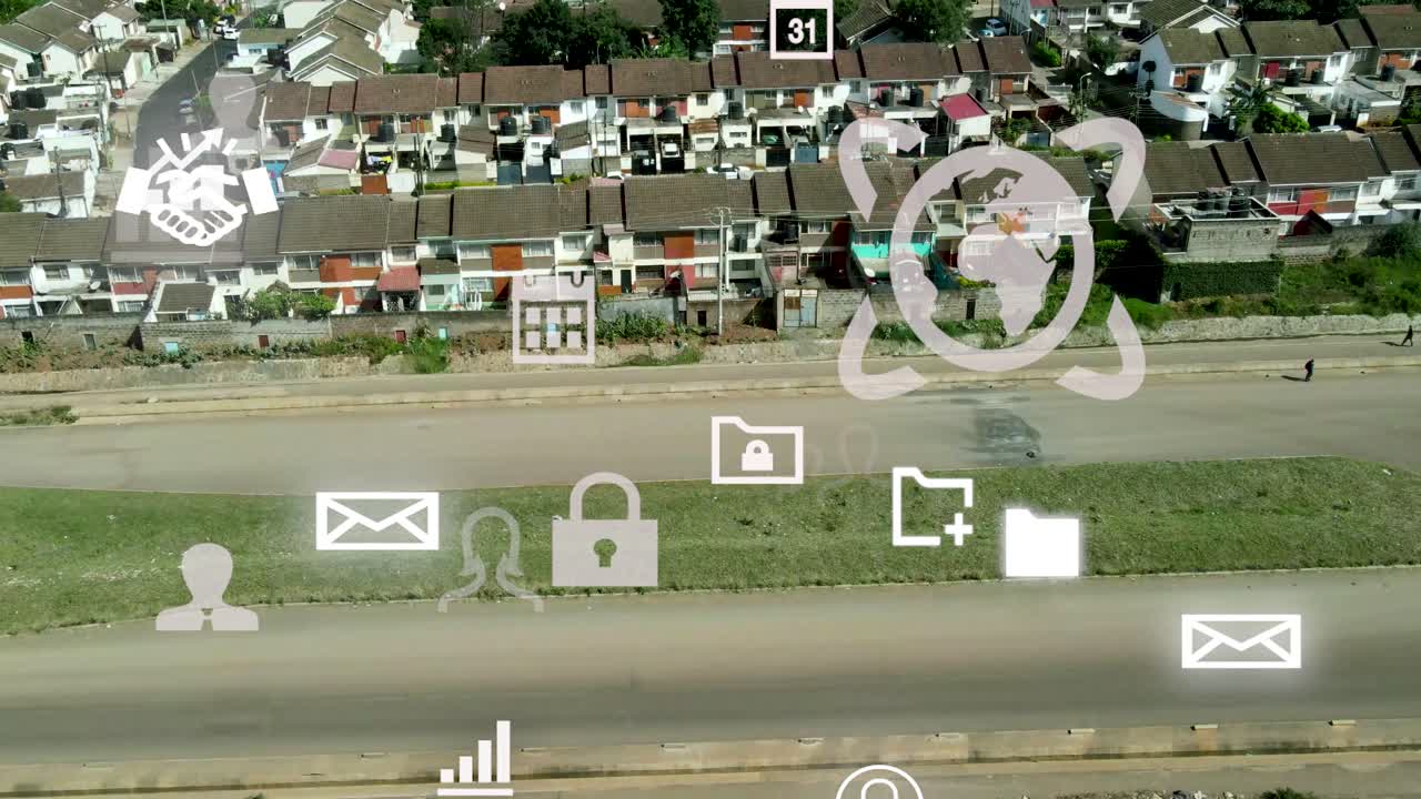 vista aérea de la favela de kibera, concepto de tecnología del barrio pobre de nairobi, kenia