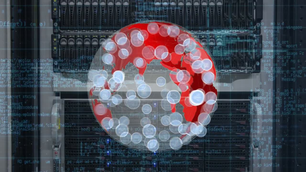 Globe and digital apps icons