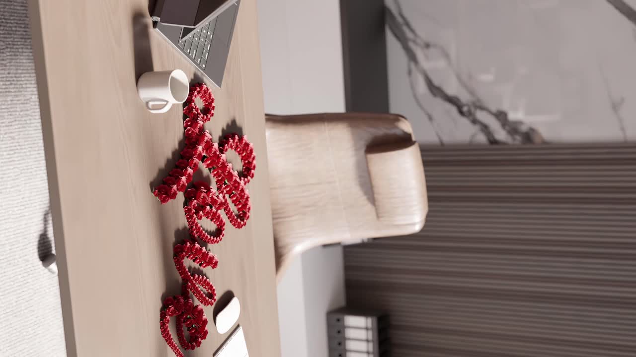 любовь, написанная на пустом рабочем столе в офисе для романтической пары на годовщину святого валентина