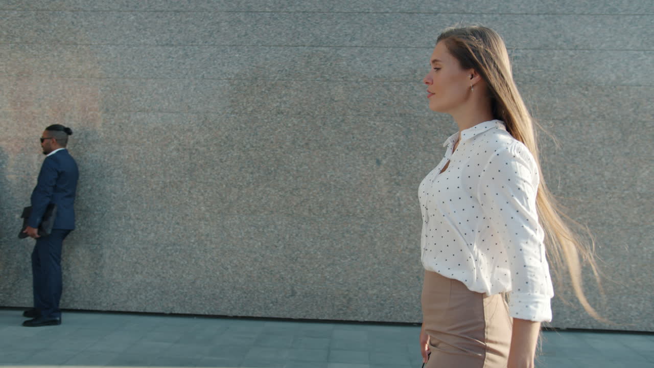 Business Woman Walking in City