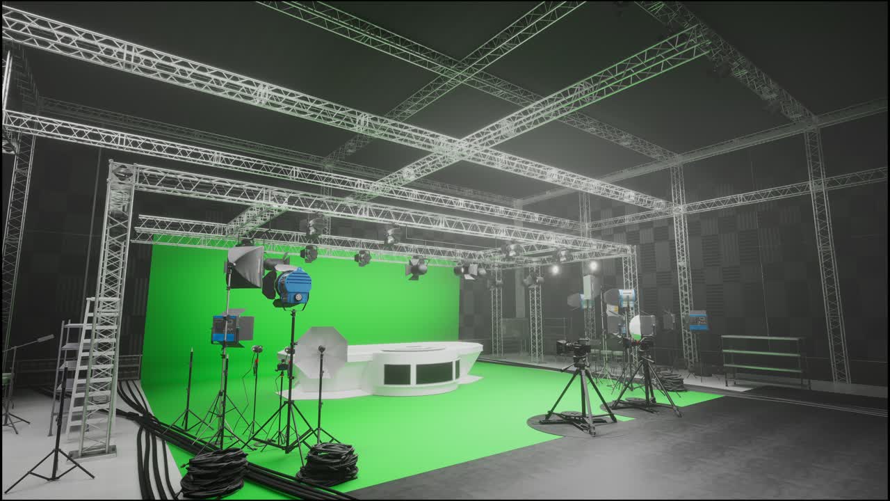Modern Green Screen TV Studio