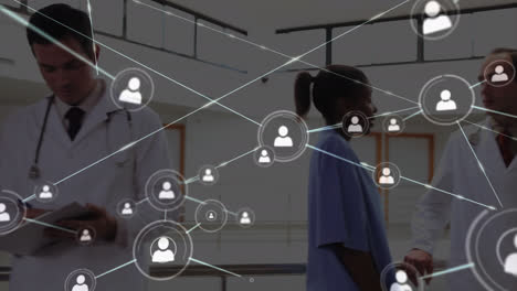 animation of network of connections over diverse doctors