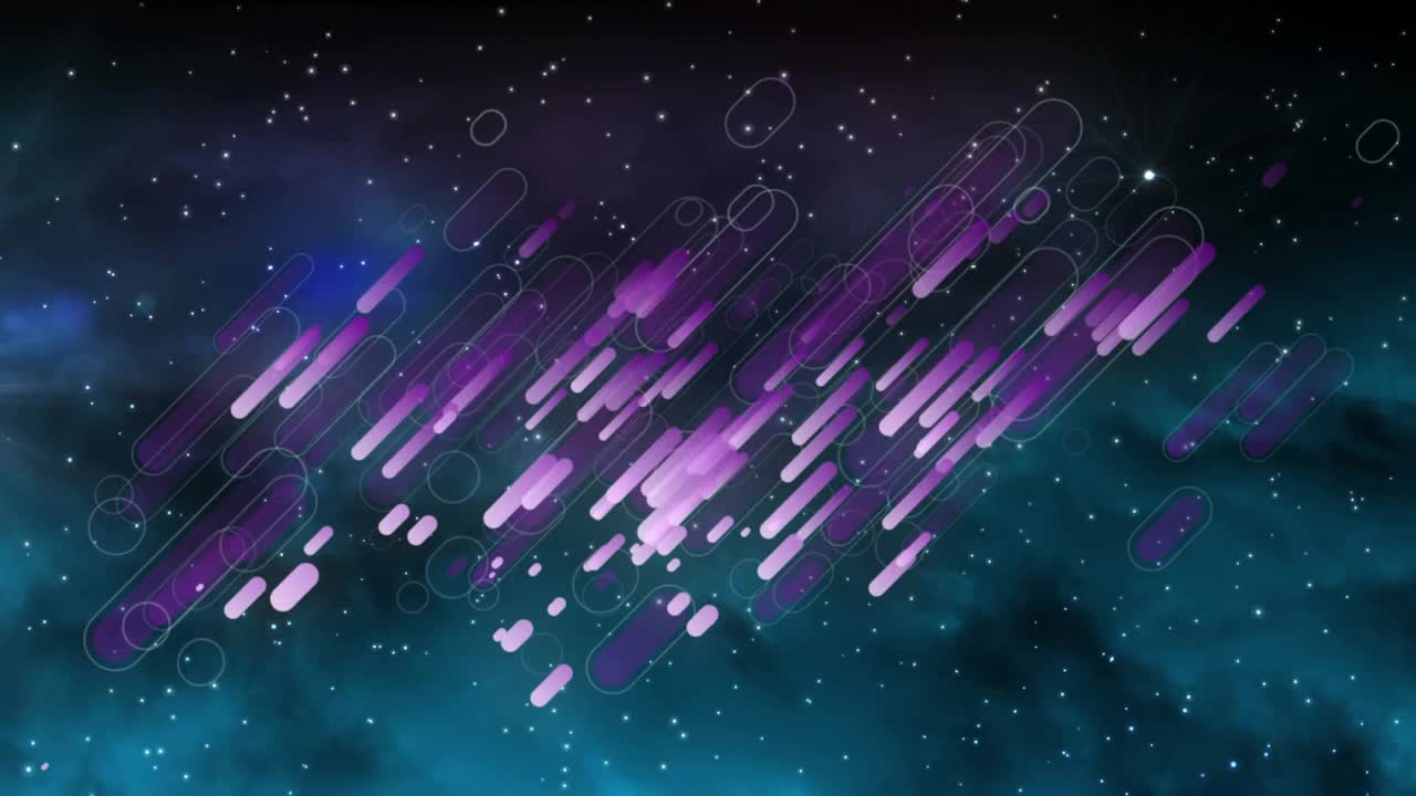 Starburst starting pill shape cluster condensing then dispersing into cosmic starlight trail