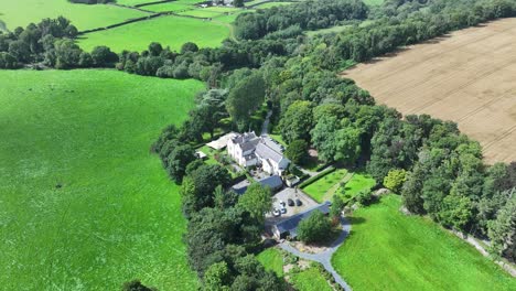 aerial punch in of european countryside