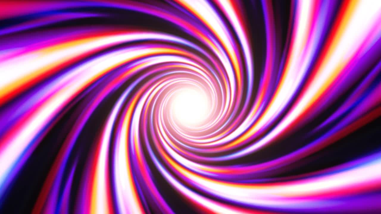 Fast Color Vortex Spiral Swirling in Abstract Psychedelic Tunnel - 4K Seamless Loop Motion Background Animation