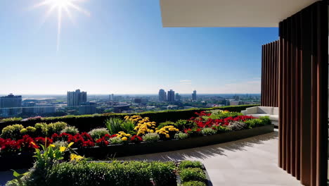 luxury penthouse terrace with city views
