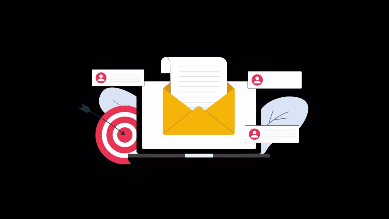 Laptop animato che visualizza il concetto di email marketing e coinvolgimento del cliente