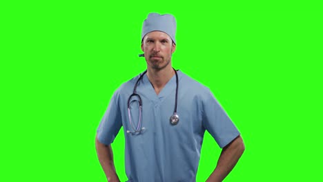 Caucasian-male-doctor-on-green-screen-background