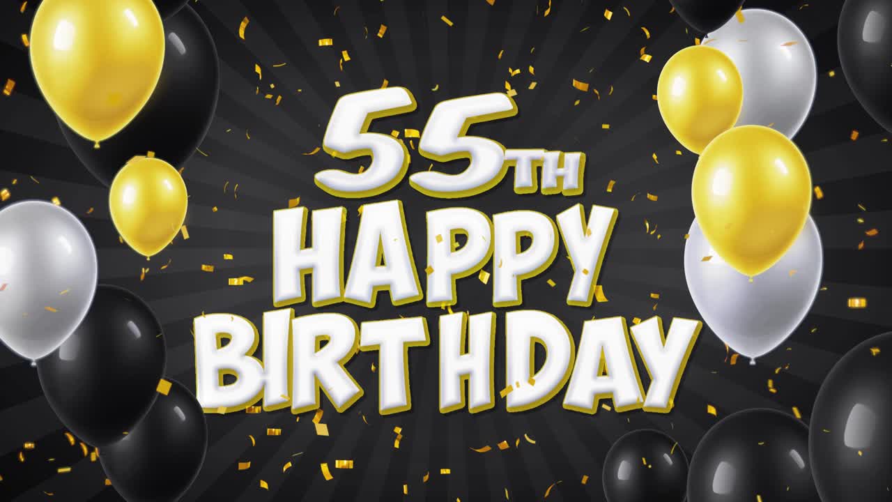 55th Happy Birthday Celebration Graphic Design