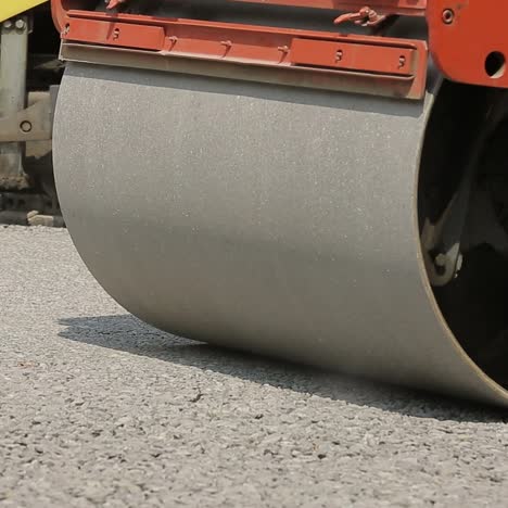 road roller working on road