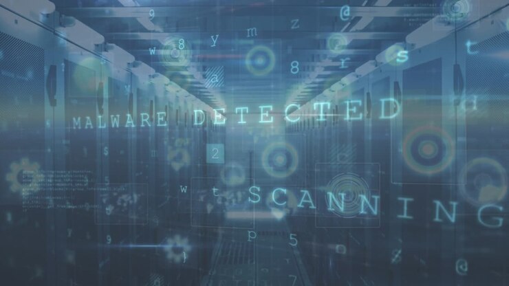 Animation of data processing over server room