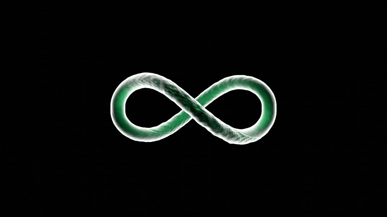 Green and White Infinity Symbol