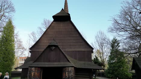 exterior view of a wooden church