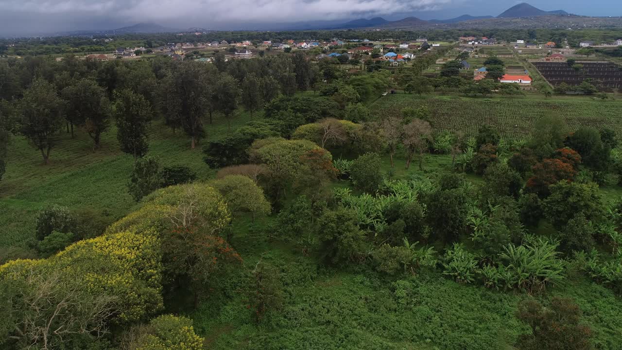 Vista aerea delle terre agricole ad Arusha