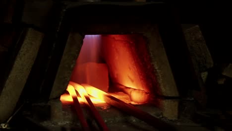 hot metal in a forge