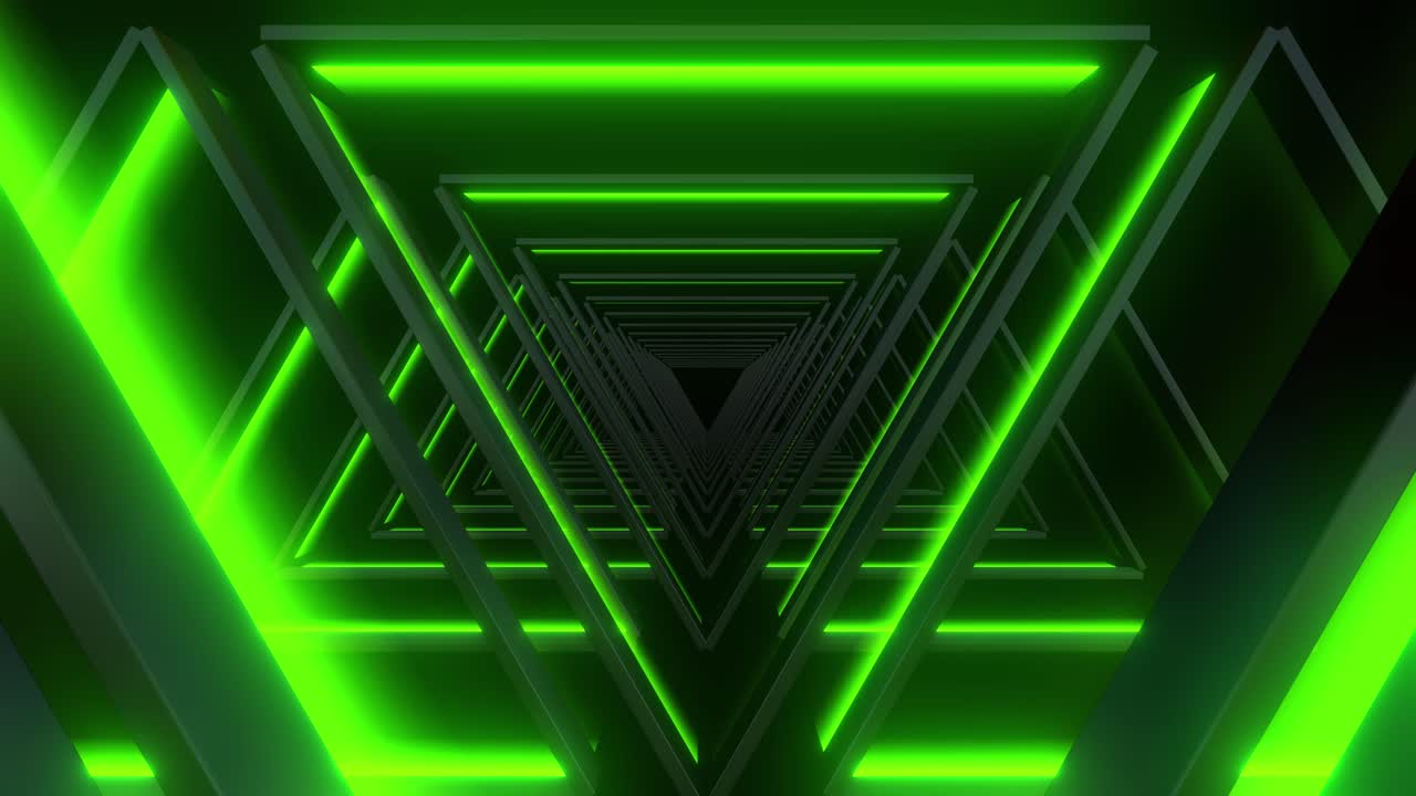 Neon Green Triangular Tunnel