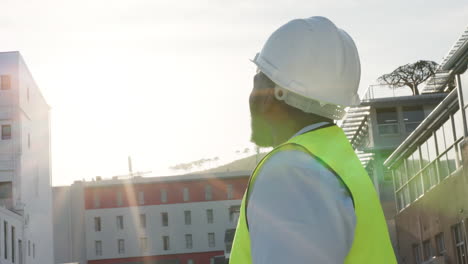 engineering, helmet and man at outdoor